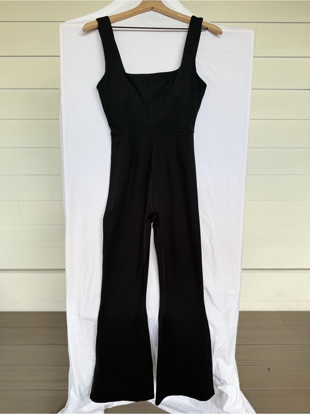 Fabletics Black Flare Jumpsuit Wide Leg Athleisure Yoga Pilates One Piece